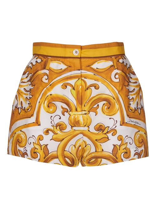 Maiolica print cotton poplin shorts DOLCE & GABBANA | FTBVITFI5JVH55DQ